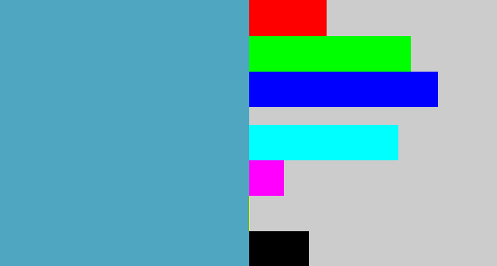 Hex color #4ea6c1 - faded blue