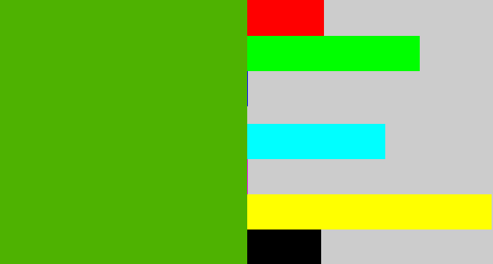 Hex color #4eb201 - kermit green