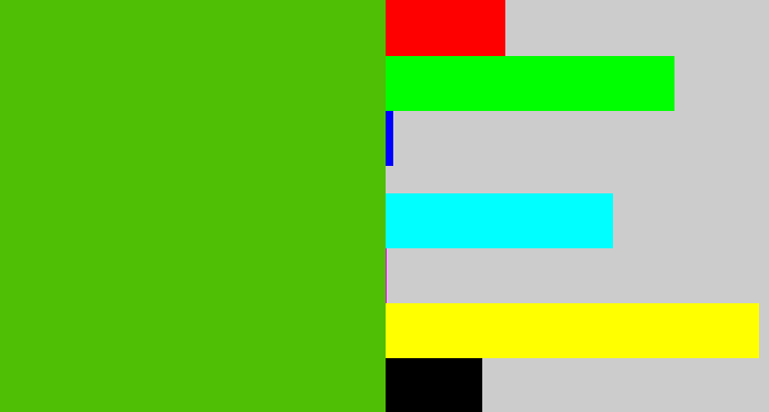 Hex color #4ebf05 - frog green