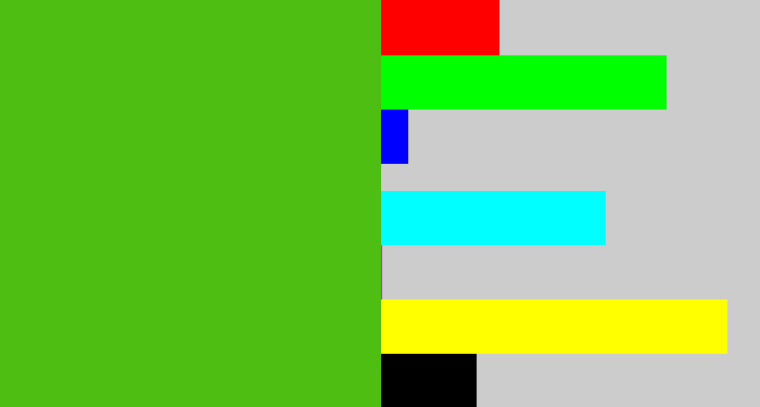 Hex color #4ebf12 - frog green