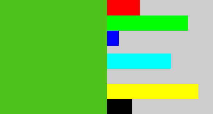 Hex color #4ec11b - frog green