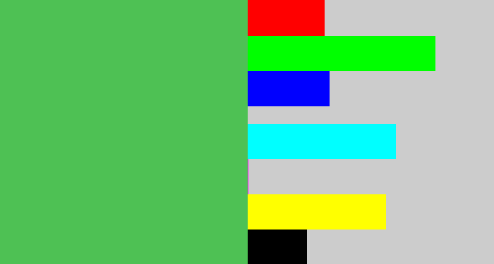Hex color #4ec154 - dark pastel green