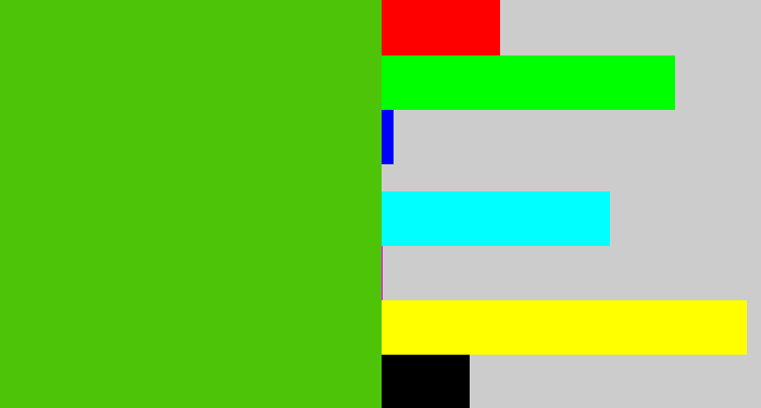 Hex color #4ec408 - frog green