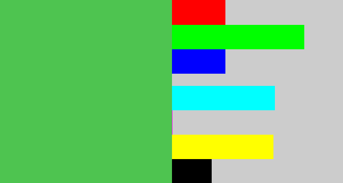 Hex color #4ec450 - dark pastel green