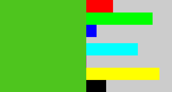 Hex color #4ec51e - frog green