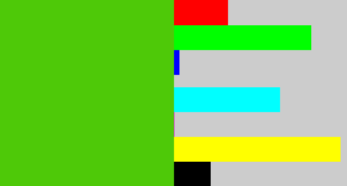 Hex color #4ec908 - frog green