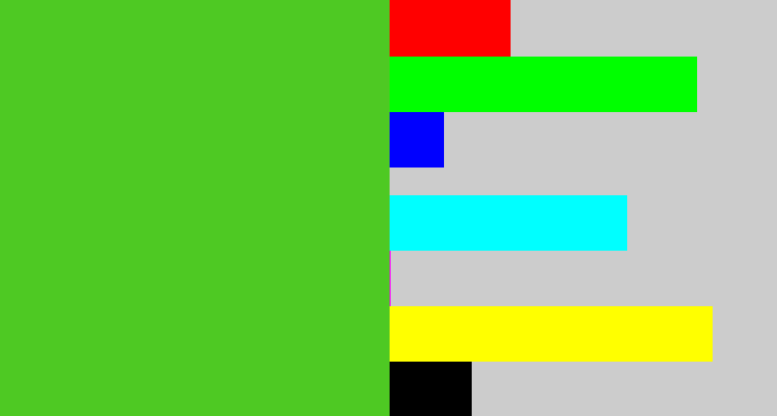 Hex color #4ec923 - green apple