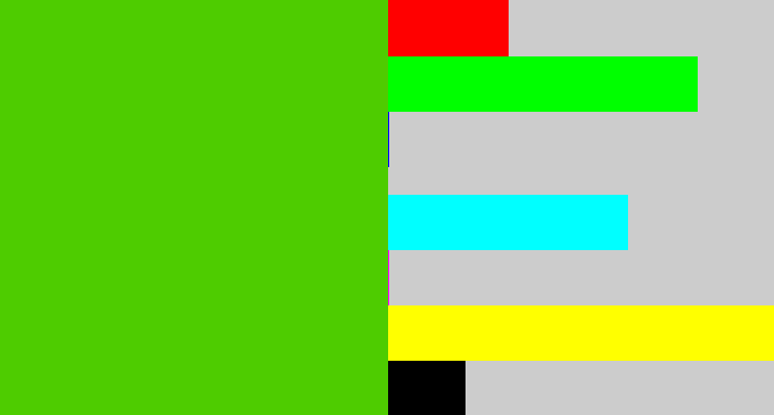 Hex color #4ecc00 - frog green