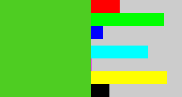Hex color #4ecd22 - green apple