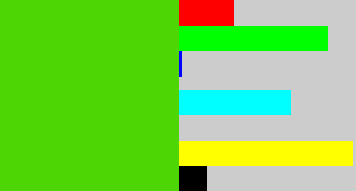 Hex color #4ed504 - frog green