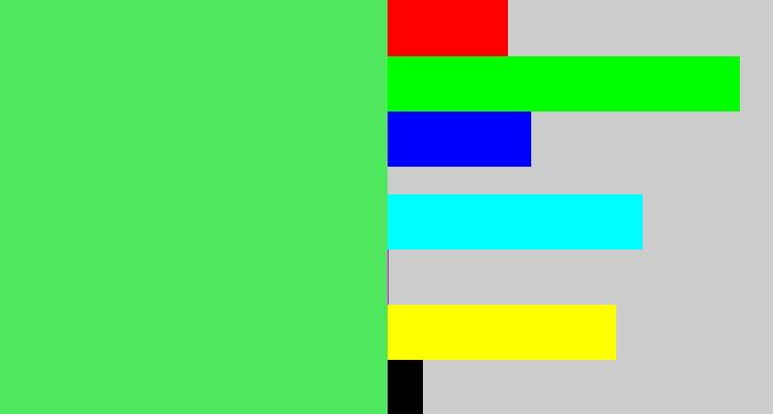 Hex color #4ee75e - lightish green