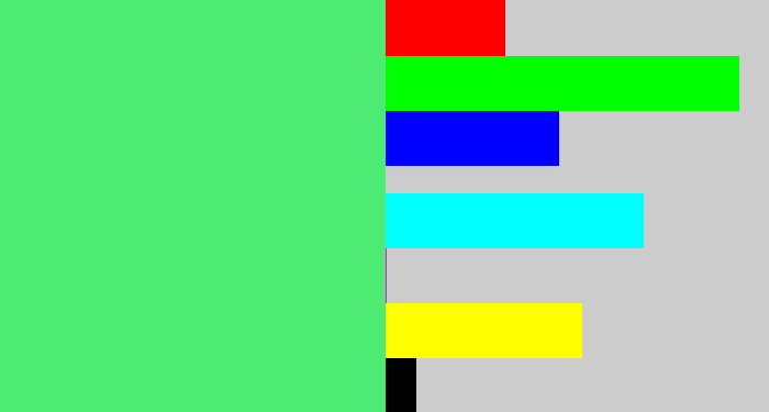 Hex color #4eeb74 - weird green