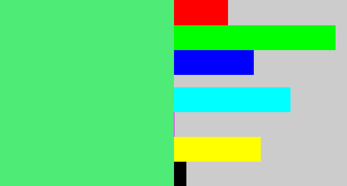 Hex color #4eec76 - weird green