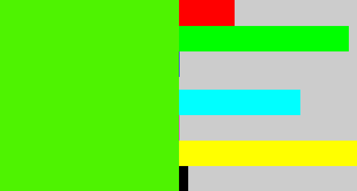 Hex color #4ef301 - poison green