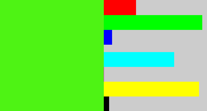 Hex color #4ef314 - poison green