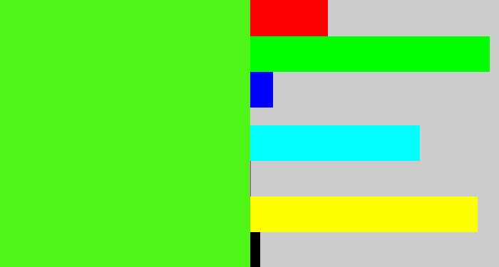 Hex color #4ef516 - poison green