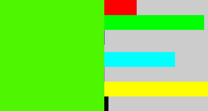 Hex color #4ef601 - poison green