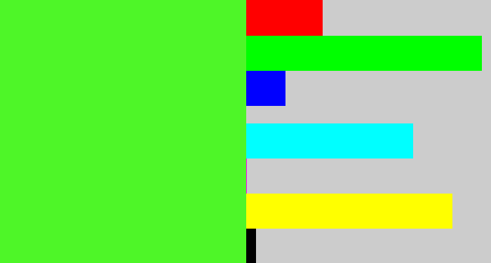 Hex color #4ef628 - poison green