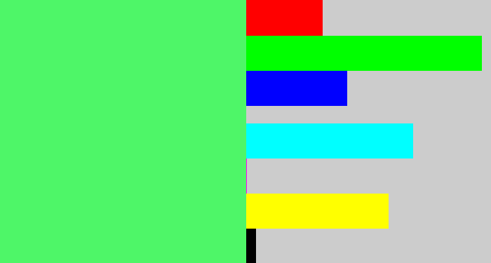 Hex color #4ef668 - light bright green