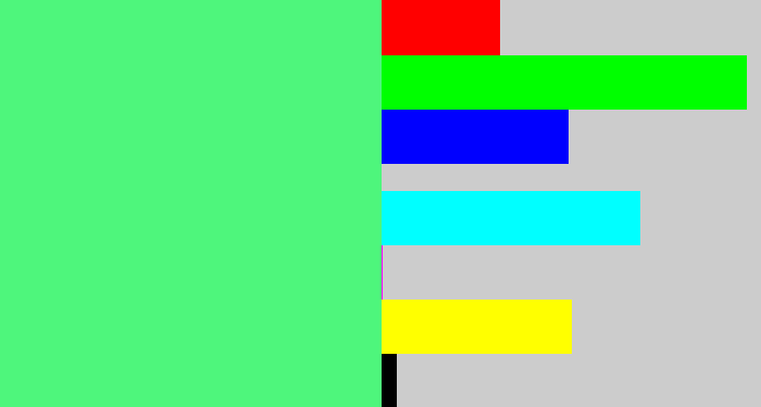 Hex color #4ef67c - weird green