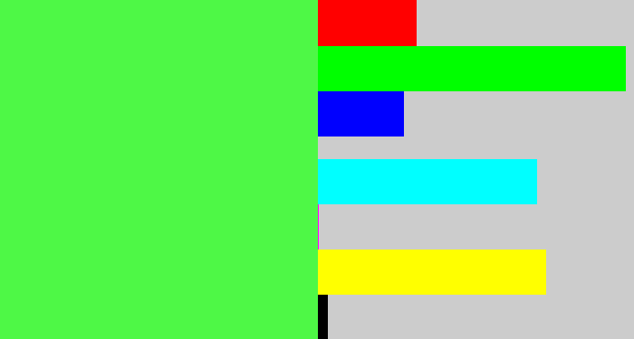 Hex color #4ef846 - light neon green