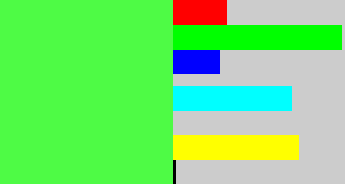 Hex color #4efb45 - light neon green