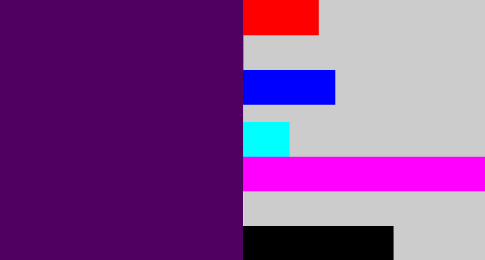 Hex color #4f0061 - royal purple