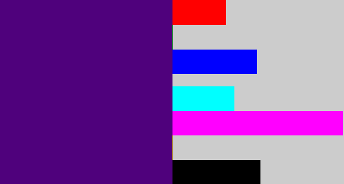 Hex color #4f017c - royal purple