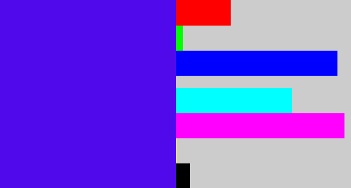 Hex color #4f09eb - blue/purple