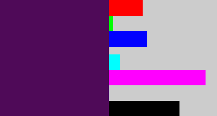 Hex color #4f0a58 - plum purple