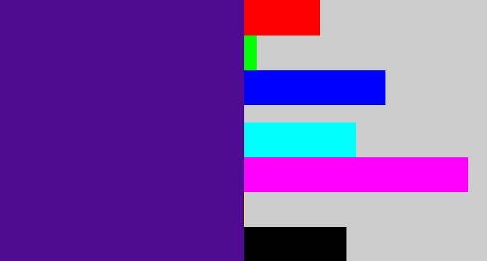 Hex color #4f0c93 - indigo