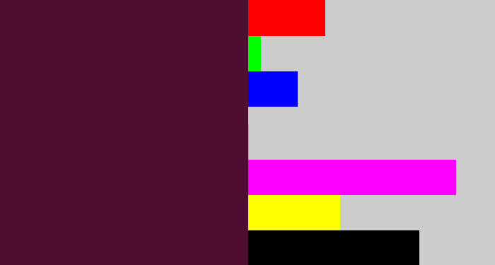 Hex color #4f0d32 - plum