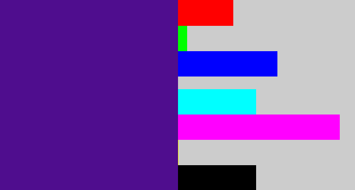 Hex color #4f0d8e - indigo