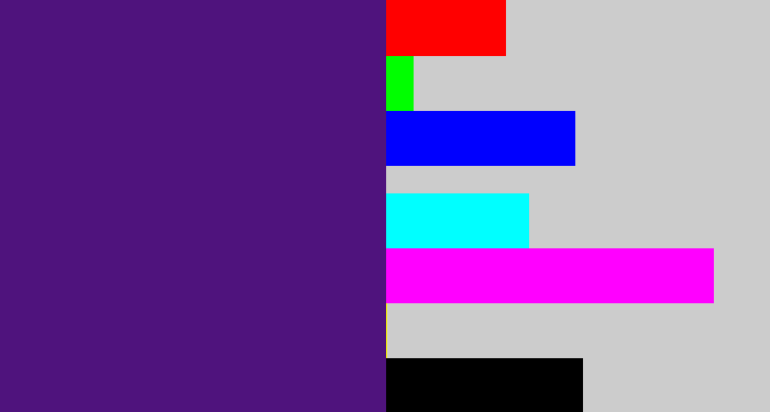 Hex color #4f137d - royal purple
