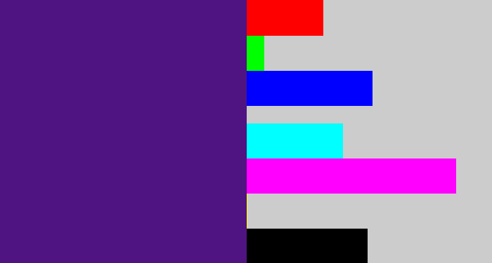 Hex color #4f1382 - royal purple