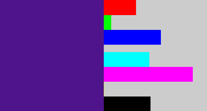 Hex color #4f138c - indigo