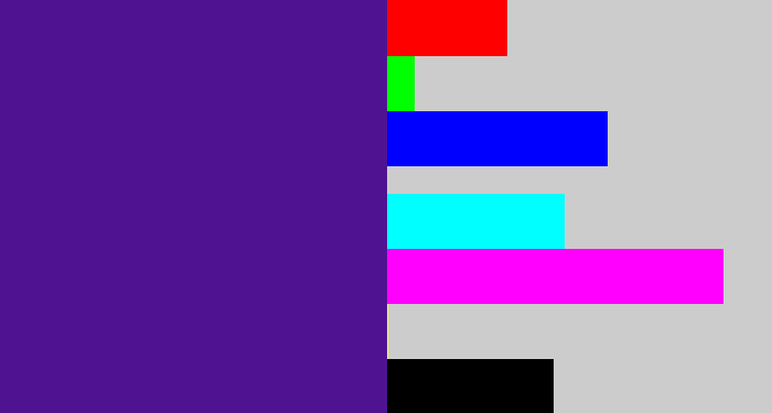Hex color #4f1391 - indigo