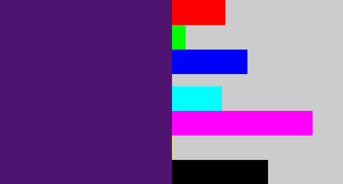 Hex color #4f1470 - royal purple