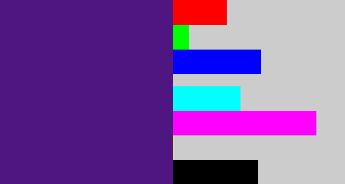 Hex color #4f1681 - royal purple