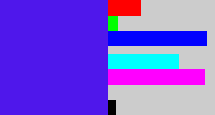 Hex color #4f17eb - blue/purple