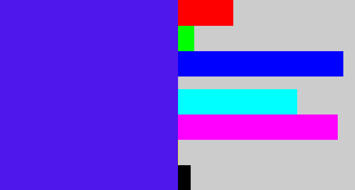 Hex color #4f17ec - blue/purple