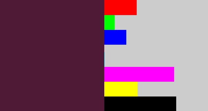 Hex color #4f1a36 - plum