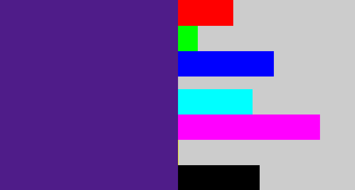 Hex color #4f1c89 - indigo