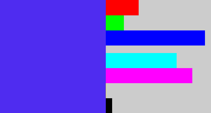 Hex color #4f2cf0 - purpley blue