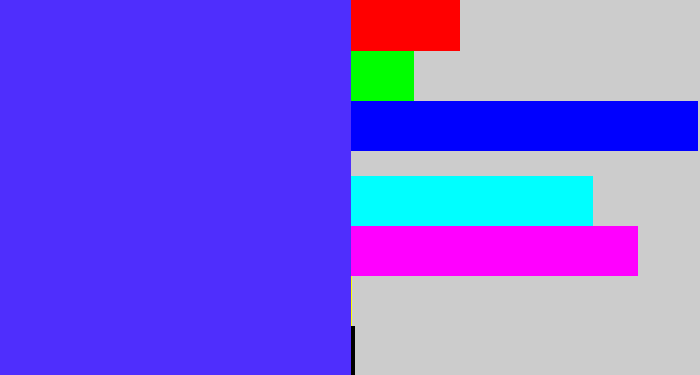 Hex color #4f2efd - light royal blue