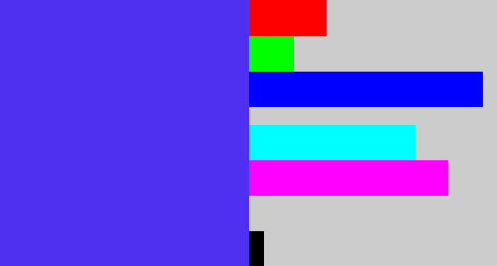 Hex color #4f2ff0 - purpley blue