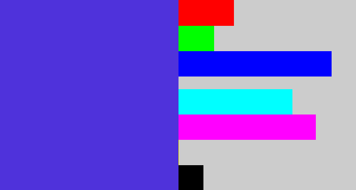 Hex color #4f32db - blurple