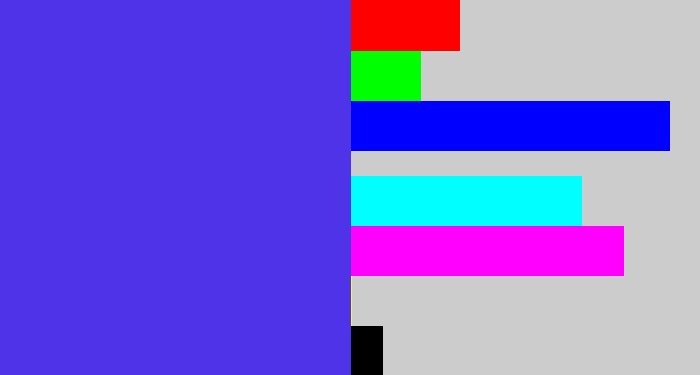 Hex color #4f33e8 - purpley blue