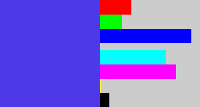 Hex color #4f38e9 - purpley blue