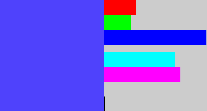 Hex color #4f42fc - purpleish blue